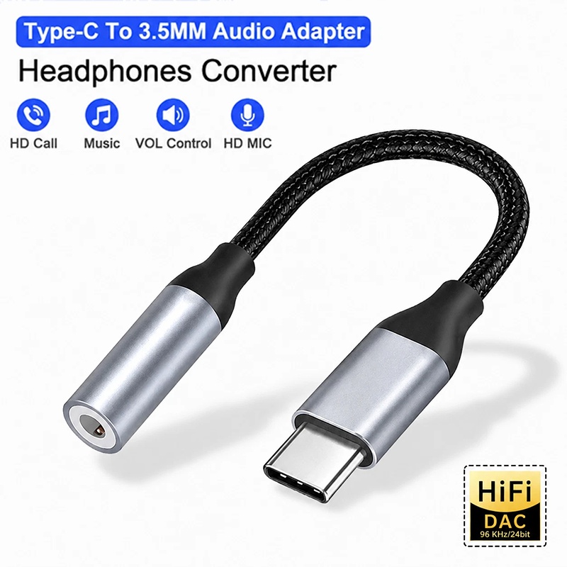 Audiophile Headphone Wired - Adaptador de conector para auriculares USB-C,